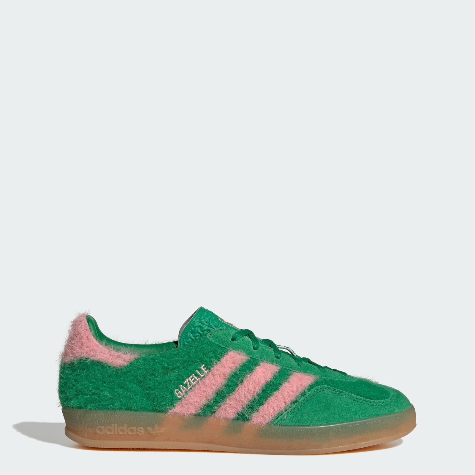 adidas Gazelle Indoor Womens 7.5 Green Pink Fuzzy Gum Sneakers JP8342 New Box